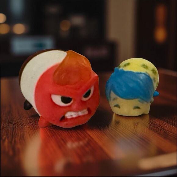 Disney Tsum Tsum Inside Out Anger & Joy Stackable Figure Small & Mini A14 - Picture 5 of 5